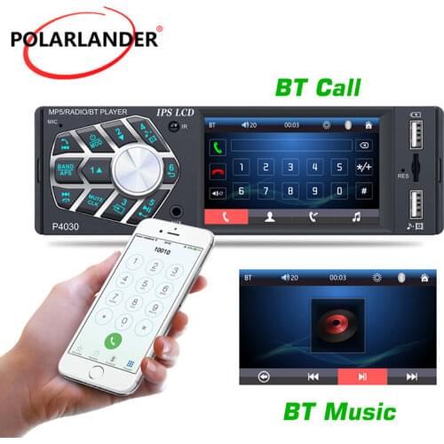 Car Radio 1 Din 3.8inch MP5 Player IPS Screen Dual USB Microphone AUX FM Bluetooth With Steering Wheel Control Remote AVI JPEG