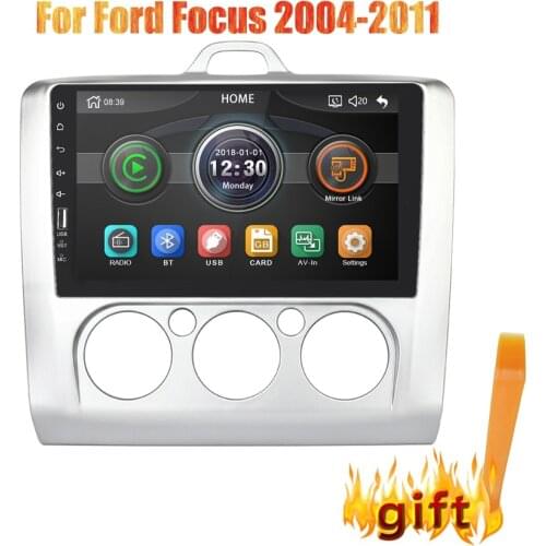 1Din 9'Car Radio Multimedia Player 1024*600 Mirror Link 2.5screen Android For Ford Focus 2004 2005 2006 2007 2008 2009 2010 2011