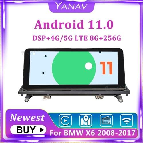 2 Din Android 11.0 Car Radio For BMW X6 Series E71 2008-2017 GPS Navigation Auto Carplay Wireless DVD MP4 Stereo Receiver 8+256G
