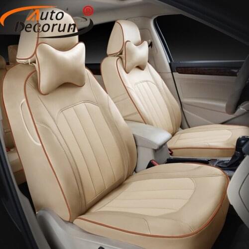 AutoDecorun PVC leather seat cover for Volkswagen VW Sharan accessories seat covers set for cars seat cushion supports 2012-2018