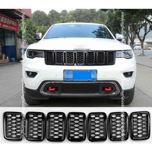 For Jeep Grand Cherokee 2017-2020 Black Front Insert Honey Comb Mesh Grille Trim Car accessories