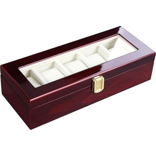 Luxury 5 Slots Wooden Watch Box Wood Holder Boxes For Men Women Watches Organizer Box 5 Grids Jewellery Organizers dropshipping