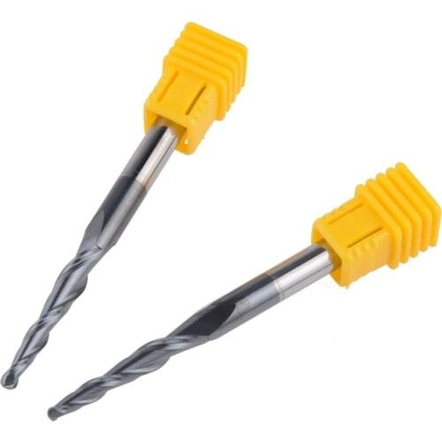 5pcs/lot R2.0*D6*30.5*75L*2F solid carbide 6mm Ball Nose Tapered End Mills router bits cnc taper wood metal milling cutter