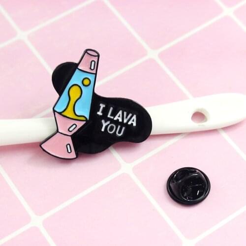 I Lava You Personality And Creative Lava Lamp Shape Brooch Cute And Romantic Colourful Style Pins Best Gift For Friend Or Child