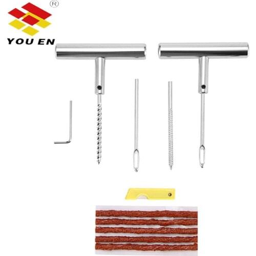 YOUEN 11Pcs Car Van Motorcycle Bike Emergency Heavy Duty Tubeless Tire Puncture Repair Kit Plug Set Car Tyre Repair Kit