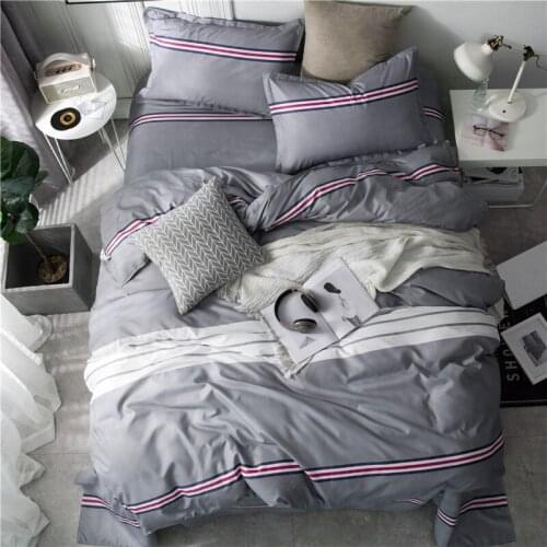 Simple Style Gray Tone Series Bedding Set Duvet Cover Set Pillowcase Home Textiles 2/3pcs Bed Linen King Queen Size Dropship