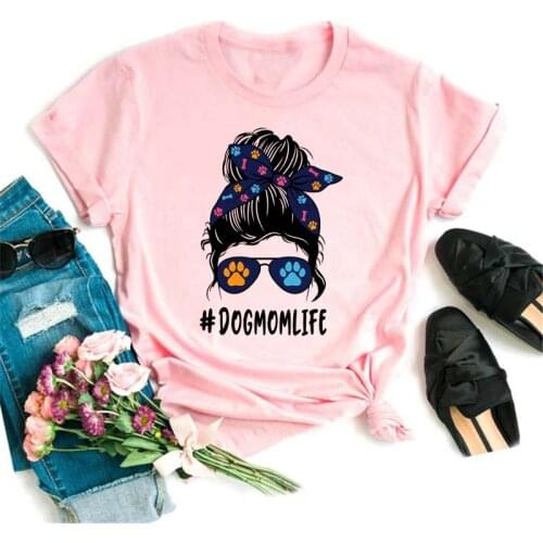 Maycaur Kawaii Harajuku Funny Cartoon Graphic T-shirt Women Mom Cute Animal Tshirt Dog Streetwear T Shirt Ullzang Top Tee Female