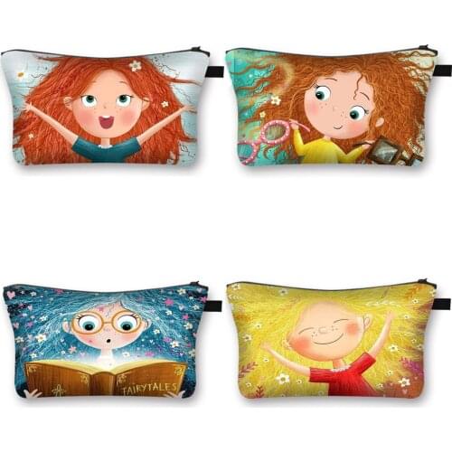 Cute Cartoon Girls Cosmetic Case Women portable Makeup Bag Organizer for Travel best gift