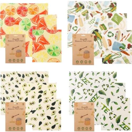 Reusable Beeswax Food Storage Wraps Bee Wax Cloth Fresh-Keeping Paper Fresh-Keeping Cloth Food Packaging Paper Food Wraps