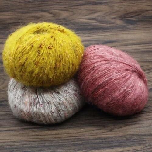 50g/Ball Crochet Yarn Skin-friendly Mohair Yarn Handmade DIY Woven Fine Wool Baby Sweater Scarf Neck Shawl