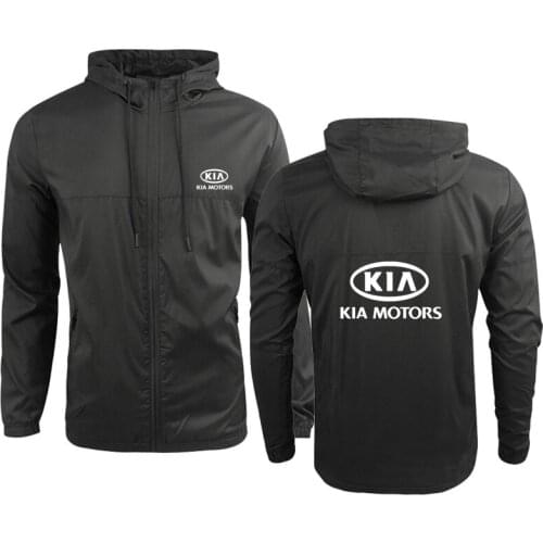 Fashion Sports jacket KIA Car Logo Spring Autumn Mens Zip Jacket Cotton Casual High Quality Men Clothing