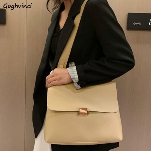 Satchels Women Soft Classical Single Strap Vintage Retro Elegant Lady Harajuku Korean Style Simple Fashion Handbags Large Tote