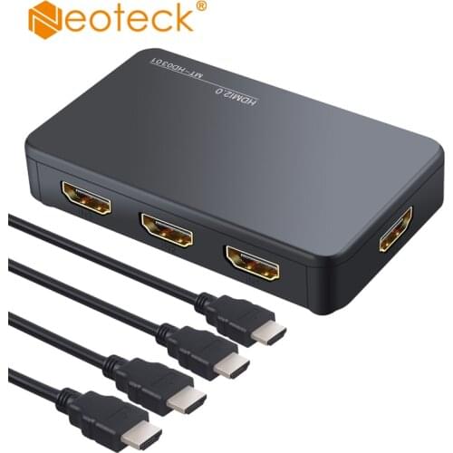 Neoteck HDMI Switch 4k HDMI Splitter HDMI Switch 3 in 1 Out HDMI Switch with IR Remote Control Supports 4k@60HZ 3D HD1080P