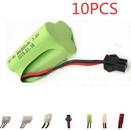 3.6v 2800mAh NiMH Battery For Rc toys Car Tanks Trains Robot Gun AA 2400mah 3.6v Rechargeable Battery pack 10pcs for rc boat