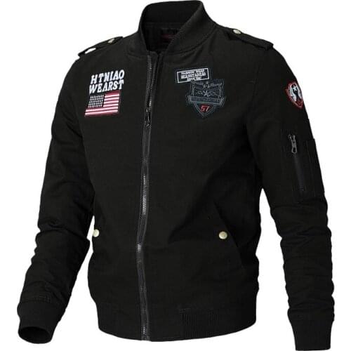 2021 Spring and Autumn New Mens Casual Jacket Youth Stand-up Collar Tooling Jacket Cotton Flight Jacket Men