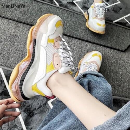 New Arrival Thick Heel Genuine Leather Women Sneakers Pink Grey Mixed Color Luxury Design Femal Sneakers Lace Up Clunky Sneakers