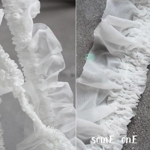 Original Pleated texture Lace Trim DIY Patchwork Wedding dress decor Apparel sewing Designer Accessories