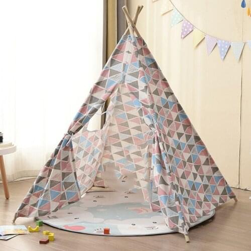 1.3M Childrens Tent House Portable Kids Large Tipi Infantil Indian Cotton Canvas Castle Baby Hut Child Little Wigwam Play Tent
