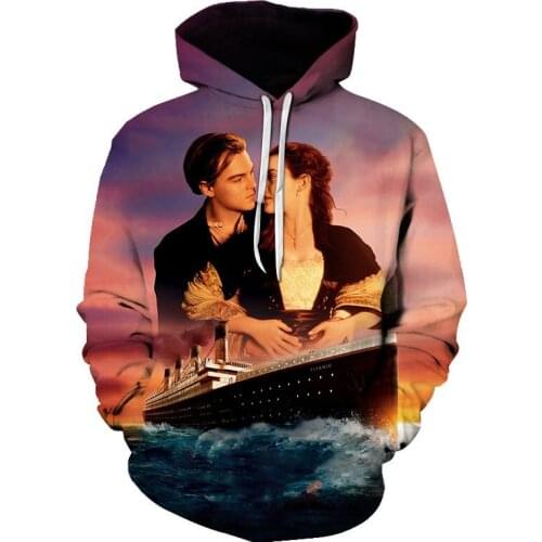 Fall/Winter Mens New Hoodie Lovers Heart 3D Printing Cross-border Fashion Casual Cool Long Sleeve Hoodie