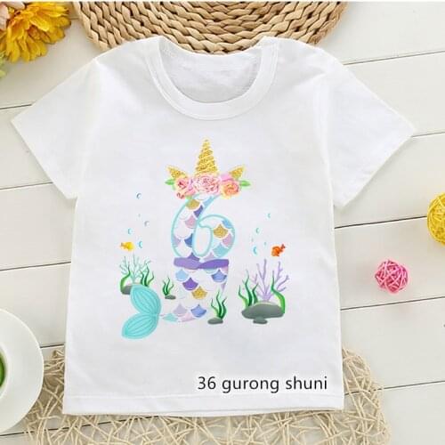 Birthday Gift Unicorn Cartoon Print Animal Clothes Boys/Girls Kids T Shirts Kawaii Toddler Children Clothing T-Shirts Harajuku