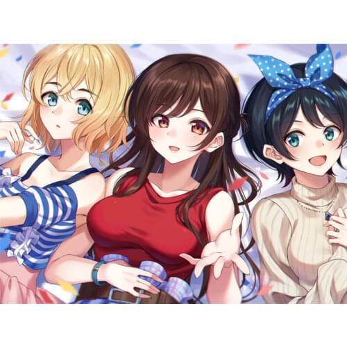 Rent-A-Girlfriend Anime Sexy Chizuru Mizuhara Mami Nanami Ruka Sarashina Kanojo, Okarishimasu Blanket