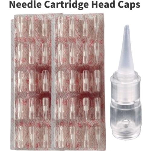 8 pcs/lot Transparent Tattoo Needle Head tips tattoo caps for permanent makeup eyebrow lip Embroidery machine