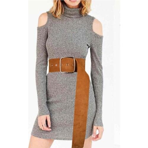 New ladies black wide waist belt cloth belts for women denim coat vintage belt QZ1039 female 2020 summer