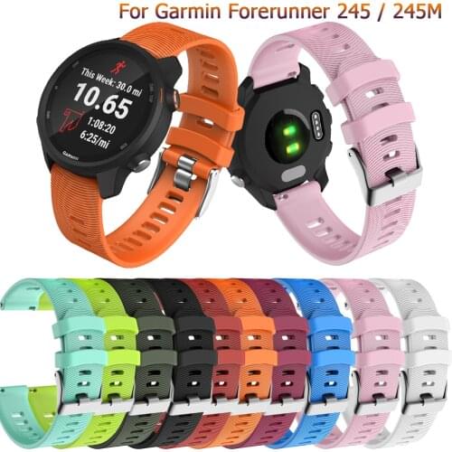 New 20mm WatchBands strap for Garmin Forerunner 245 245M 645 Music vivomove 3 HR Sport silicone Smart watchband Bracelet Correa