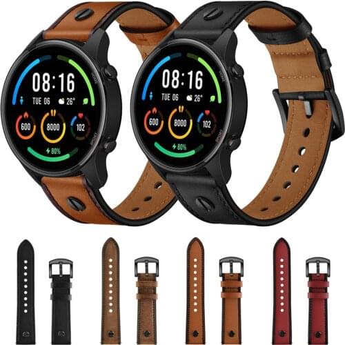 Fashion Cow leather strap for Xiaomi mi watch color sports edition Band for Mi Watch Color Bracelet Watchbands Correa