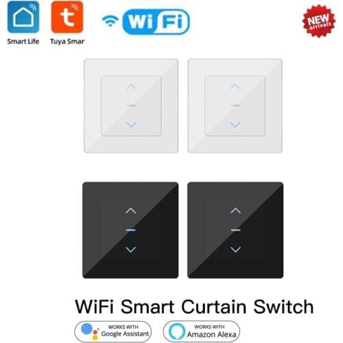 Tuya Smart Life EU WiFi Roller Shutter Curtain Switch For Electric Motorized Blinds For Google Home Alexa Wall Touch Switch