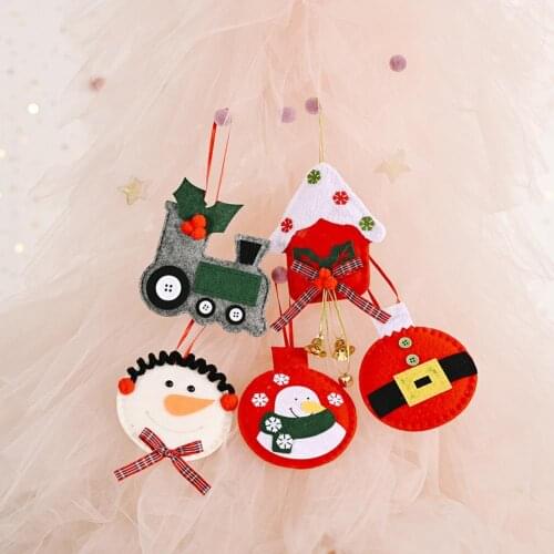 Рождественские украшения Christmas Non-woven Fabric Snowman Car Bell Pendant Xmas Tree Home Party Decor 5 styles Домашний декор