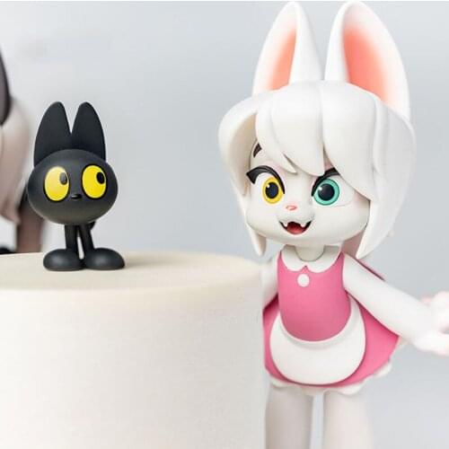 Blind Random Box Toys Lot Original Maidservant Cat Figures 10 Style Surprise Anime Model Guess Figurine Doll Home Decore