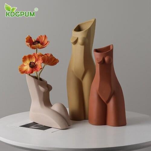 Modern Handmade Ceramic Vase Creative Abstract Body Art Flower Arrangement Vase Nordic IMS Home Decoration Ornaments