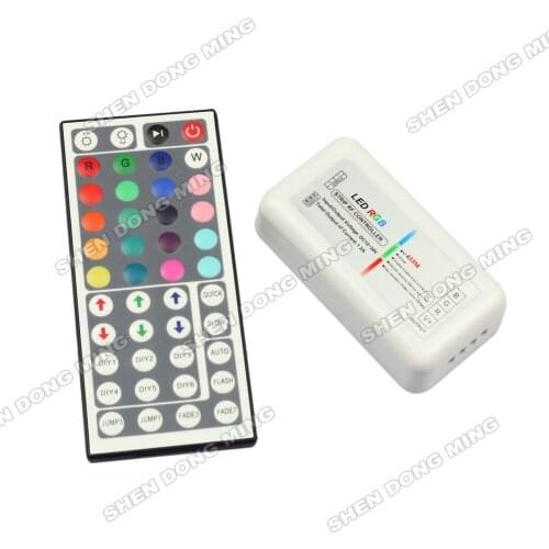 Free Shipping 44 Keys LED RF RGB Controler IR Remote Dimmer Input DC12V-24V 12A For RGB SMD 3528 5050 LED Strip