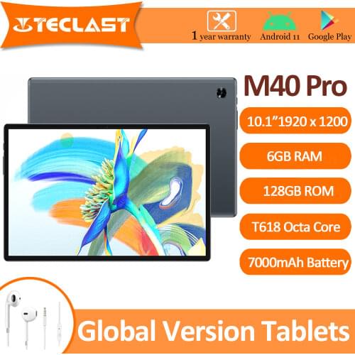 Teclast M40 10.1 inch Tablet Android 10.0 6GB RAM 128GB ROM UNISOC T618 Octa Core 8MP Camera Bluetooth 5.0 4G Phone Call WiFi