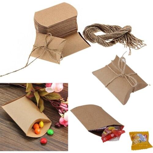 Pack of 50 Vintage Kraft Brown Shabby Rustic Sweets Candy Gift Boxes Wedding Birthday Engagements Anniversaries Party Gift Favor