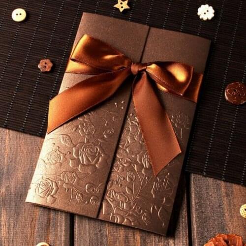 Vintage Wedding Business Invitation Cards Embossed Paper Greeting Cards Birthday Postcards Thank You Cards 10pcs/lot