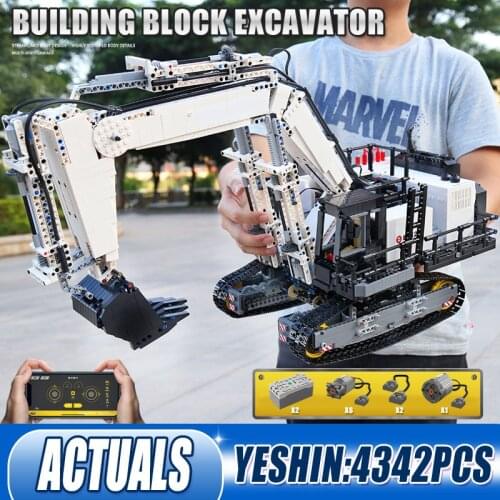 Yeshin YCGC004 MOC High-tech Car Model The R-9800 KY Excavator Truck Building Blocks Bricks Kids Educational Toys Birthday Gifts