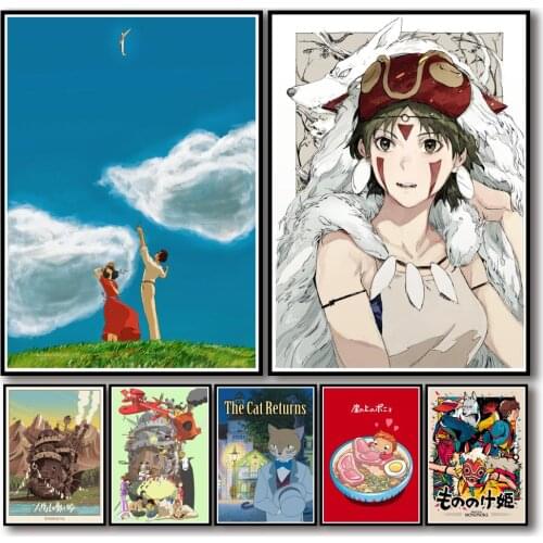 WTQ Ghibli Miyazaki Hayao Spirited Away Classic Movie Canvas Painting Anime Posters Wall Decor Wall Art Picture Home Decor