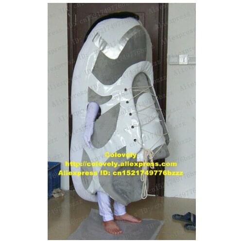 Vivid Gray Sneaker Athletic Shoes Gym Shoes Sports Shoes Mascot Costume With White Long Shoelace Gray Cloth No.4349 Free Ship