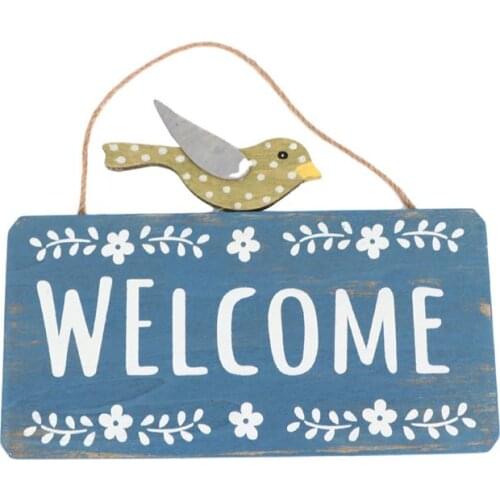 1pc Welcome Hanging Board Bird Design Doorplate Wall Sign Door Hanging Tag For Bar Home Decorations Accessories