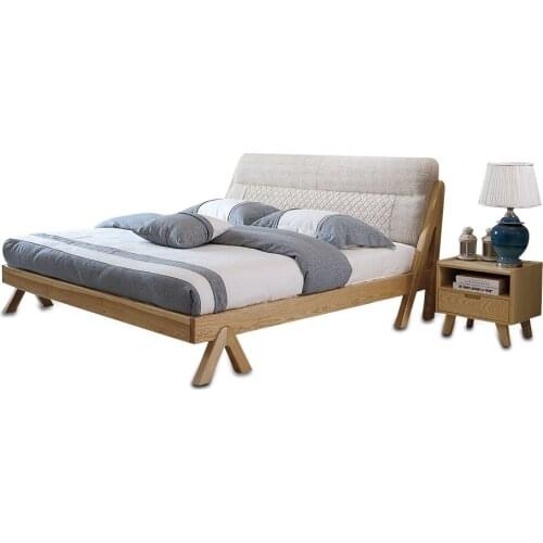 1122H3013 1.8m 5.91ft 70.9in Modern minimalist wedding king size Original Nordic style All solid wood large bed frame