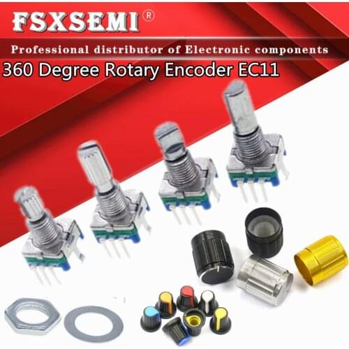 5pcs/lot Half/Plum 360 Degree Rotary Encoder, handle length 15mm 20mm code switch/ EC11 / digital potentiometer with switch 5Pin