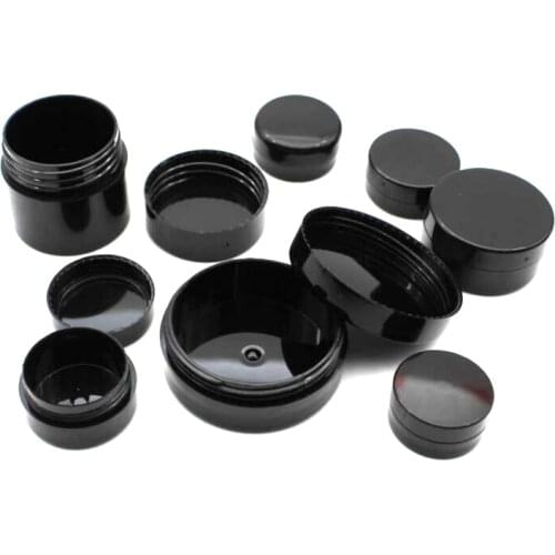 50 x Travel Portable Small 1g 2g 3g 5g 10g 20g Plastic Black Cream Jar Pot Box Makeup Nail Art Cosmetic Bead Storage Container