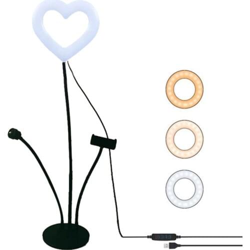 6 inch Heart Shaped RGB Ring Light tripod LED Ring Light Selfie Light with Stand RGB 6 Colors Video Light For Youtube Tik Tok