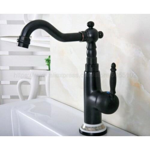 Deck Mount Oil Rubbed Bronze Bathroom Basin Faucet Shower Bath Faucets Vanity Vessel Sinks Mixer Tap znf655