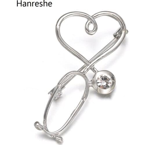 3style Hot Sale Stethoscope Medical Brooch Pin Jewelry Metal Alloy Badge Lapel Backpack Heart Pins For Doctor Accessories Gift