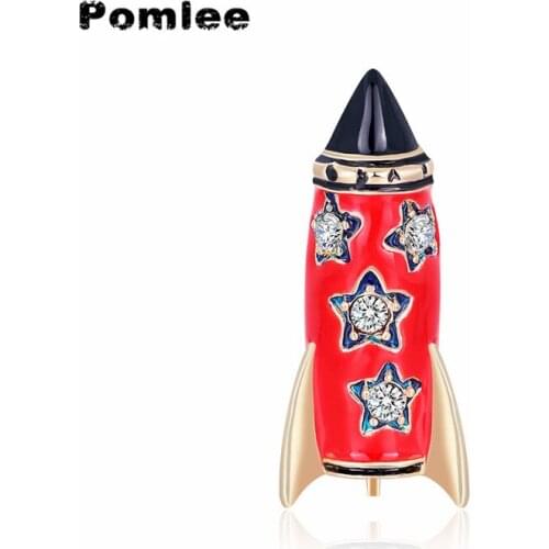 Pomlee Enamel Rocket Brooches For Women Fashion Kids Jewelry Pin Brooch Available Christmas Gift Whosale Dropshipping