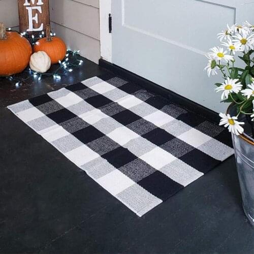 Buffalo Plaid Check Rug Area Rug Decor Doormat Checkered Floor Mats Welcome Layered Mat for Door Porch Kitchen Farmhouse Carpet