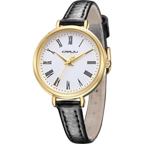 CRRJU Top Brand Luxury Small Leather Strap Womens Bracelet Watches Fashion Ladies Watch Women Watches Clock Reloj Mujer